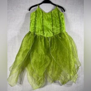 Girls' Lime Green Petal-Edge Party Dress